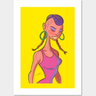 Pigtail Braids Girl by IAMO Posters and Art